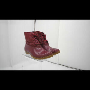 Sperry Women's Saltwater Rain Boots, Nylon Quilt Cordovan, 8